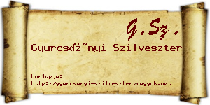 Gyurcsányi Szilveszter névjegykártya